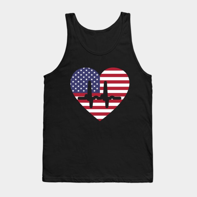 United State of America, Heart beat Tank Top by maro_00